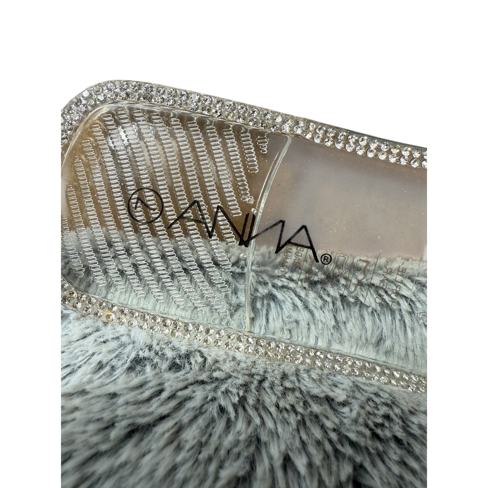 Anna Silver Rhinestone Slide Sandals - Picture 2 of 12